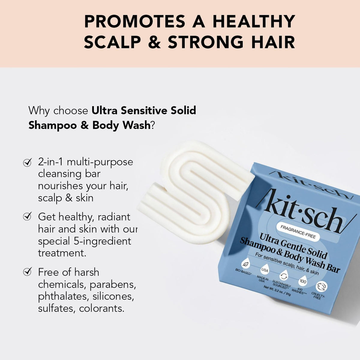 Kitsch Ultra Sensitive 2-in-1 Bar in a travel bag