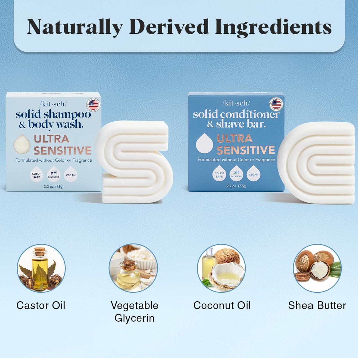 Kitsch Ultra Sensitive Bar Soap Set in travel bag