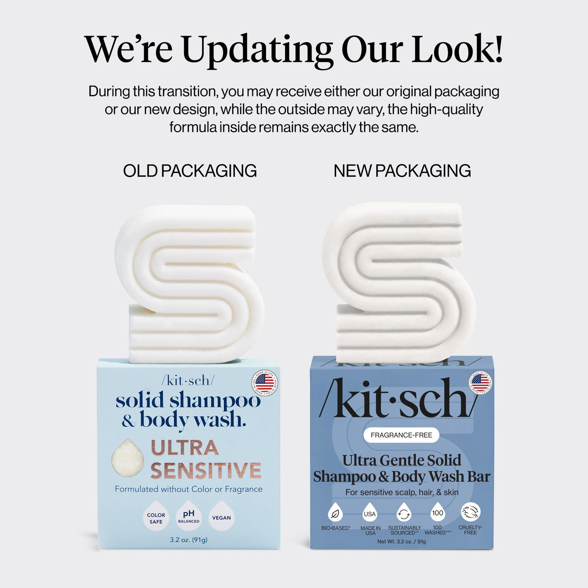 Kitsch Ultra Sensitive Shampoo Bar showing texture