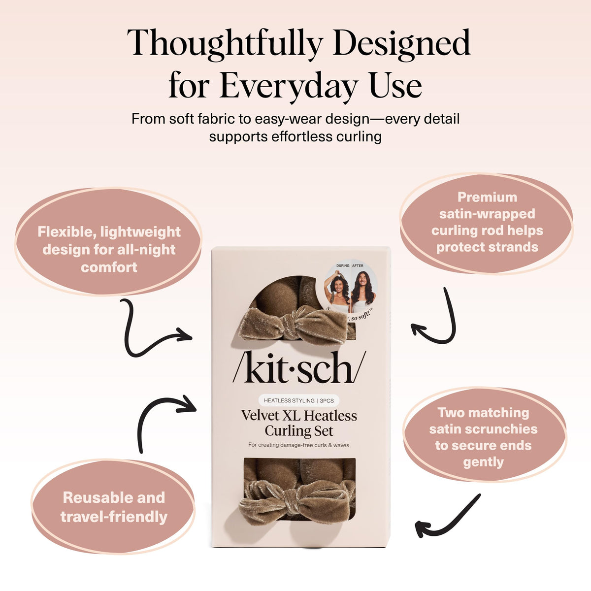Kitsch Velvet Heatless Curls Overnight Set packaging