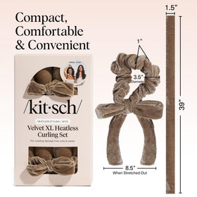 Kitsch Velvet Heatless Curls rod in use on long hair