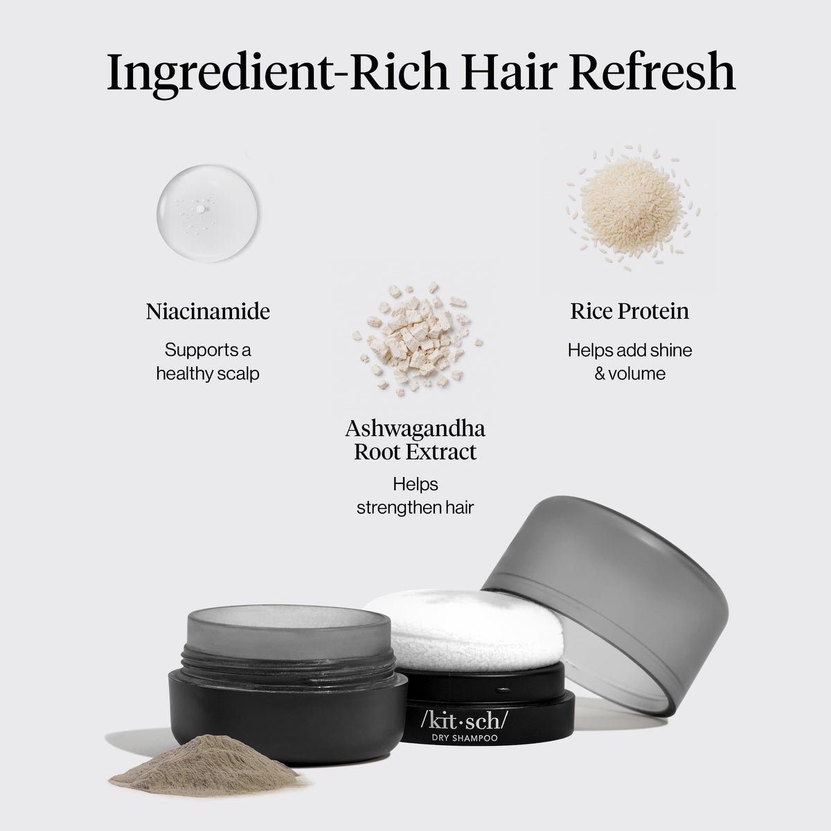 Kitsch Volumizing Rice Protein Dry Shampoo Powder Puff packaging