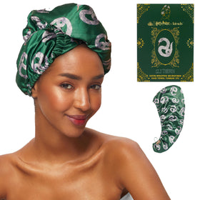 Kitsch x Harry Potter Slytherin Microfiber Hair Towel Wrap front view