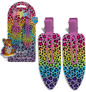 Kitsch XL Creaseless Hair Clips in Rainbow Leopard front view