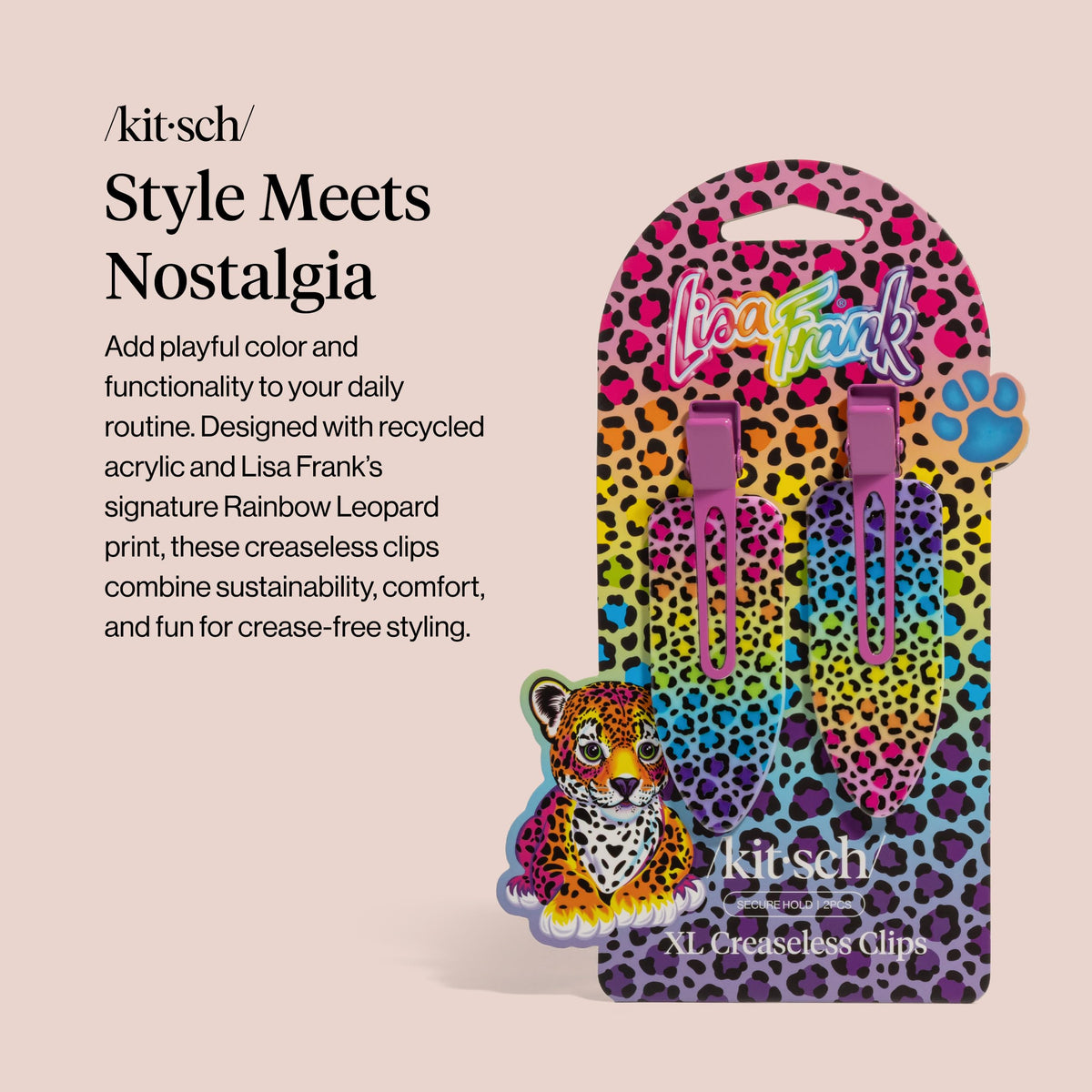 Kitsch XL Creaseless Hair Clips packaging and design