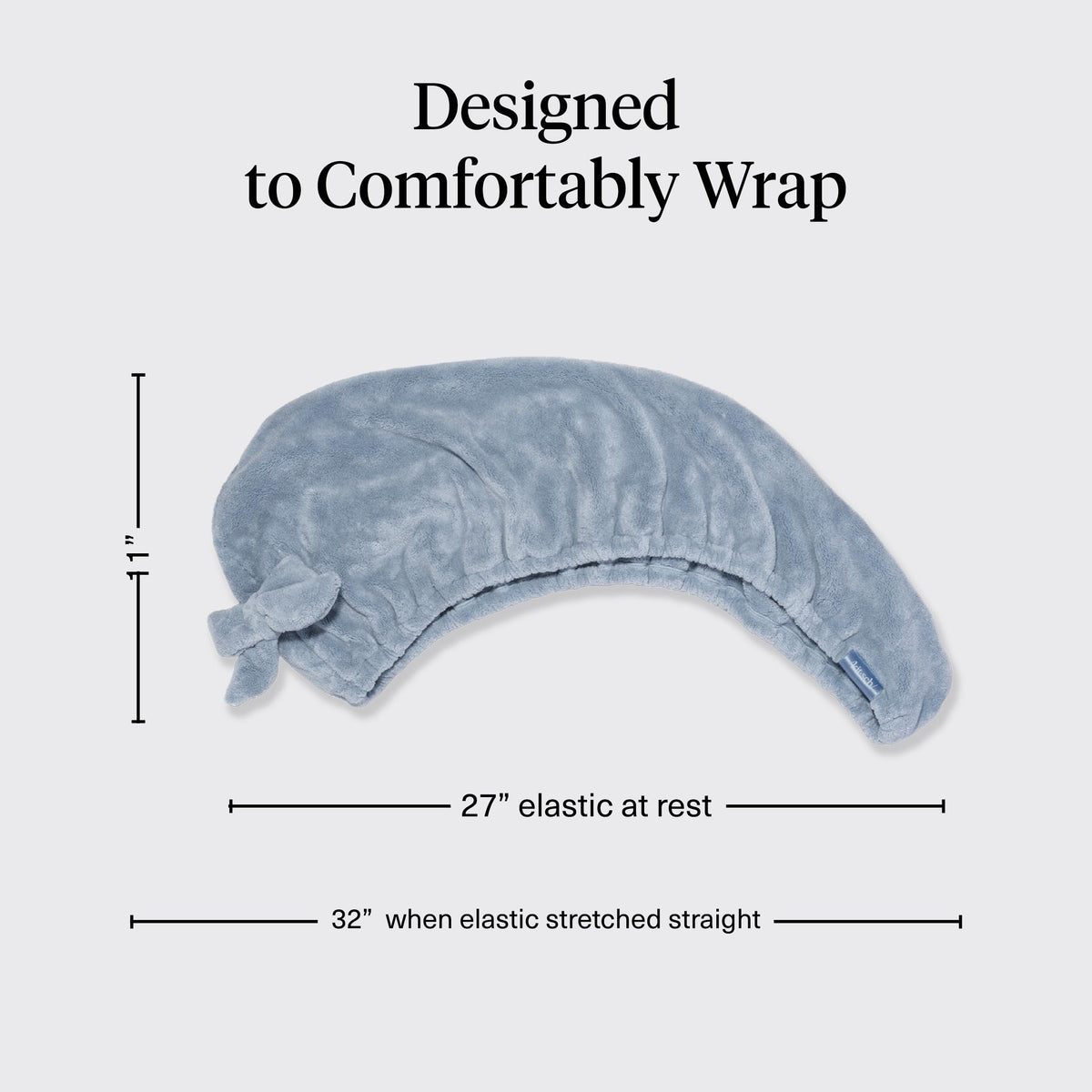 Kitsch XL Microfiber Hair Towel Wrap folded for storage