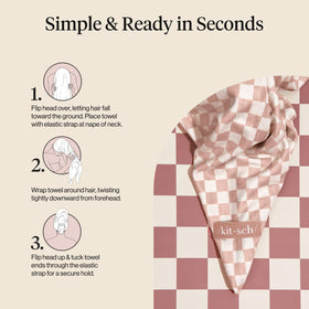 Kitsch XL Microfiber Hair Towel Wrap in a travel bag