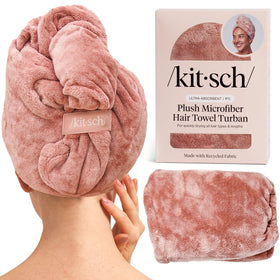 Kitsch XL Microfiber Hair Towel Wrap in terracotta front view