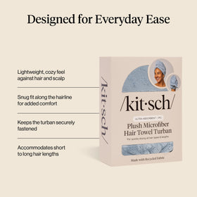 Kitsch XL Microfiber Hair Towel Wrap in use after shower