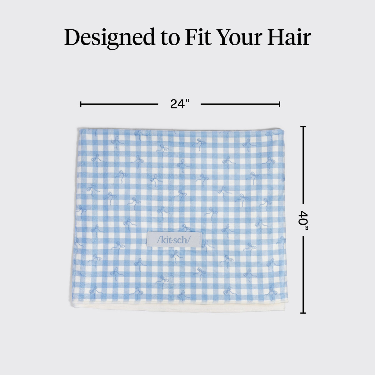 Kitsch XL Microfiber Hair Towel Wrap in use on long hair