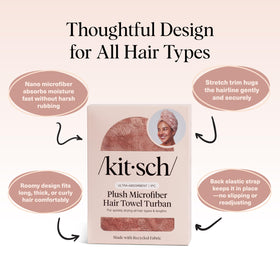 Kitsch XL Microfiber Hair Towel Wrap terracotta in bathroom setting