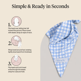 Kitsch XL Microfiber Hair Towel Wrap with water droplets