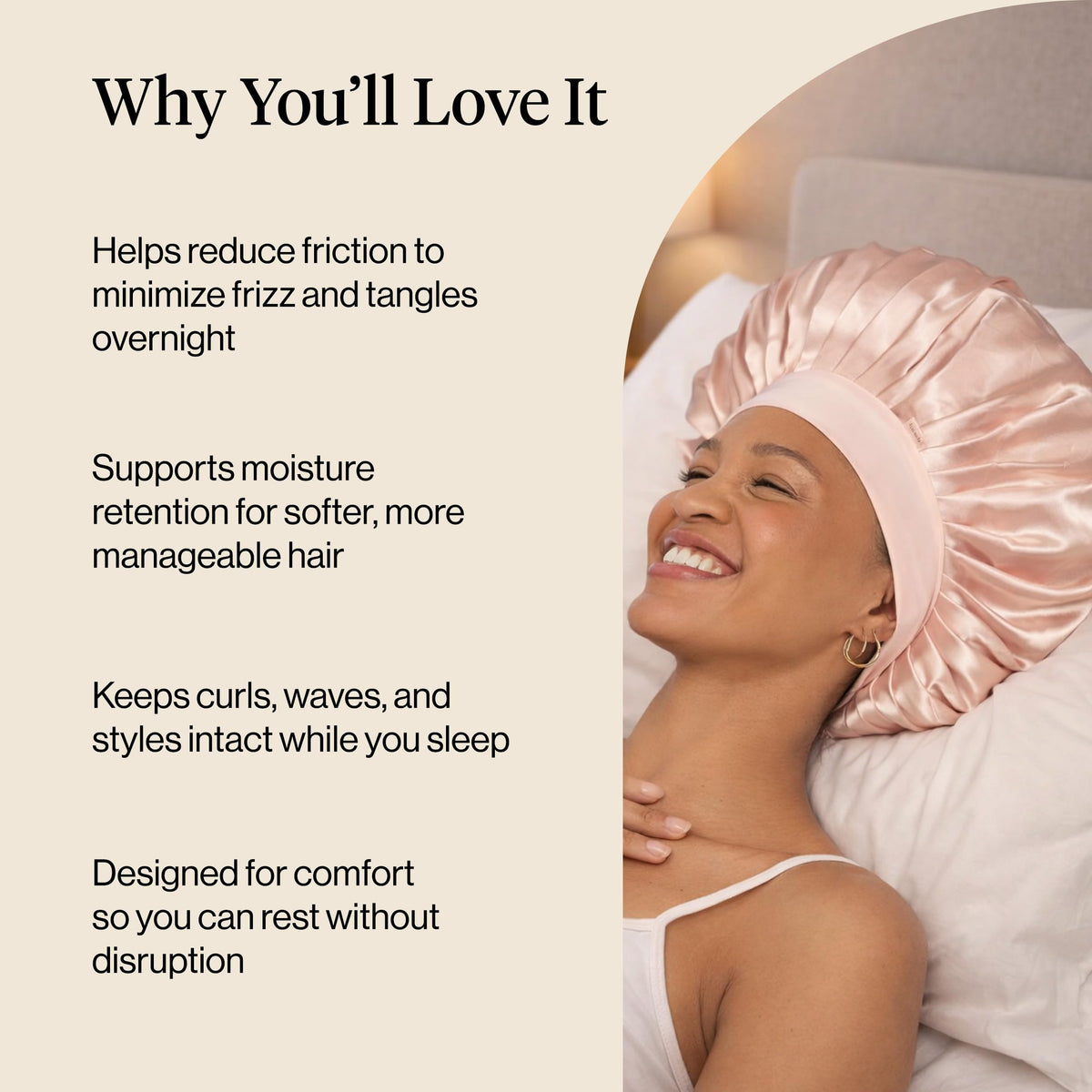 Kitsch XL Satin Bonnet folded, showcasing plush satin