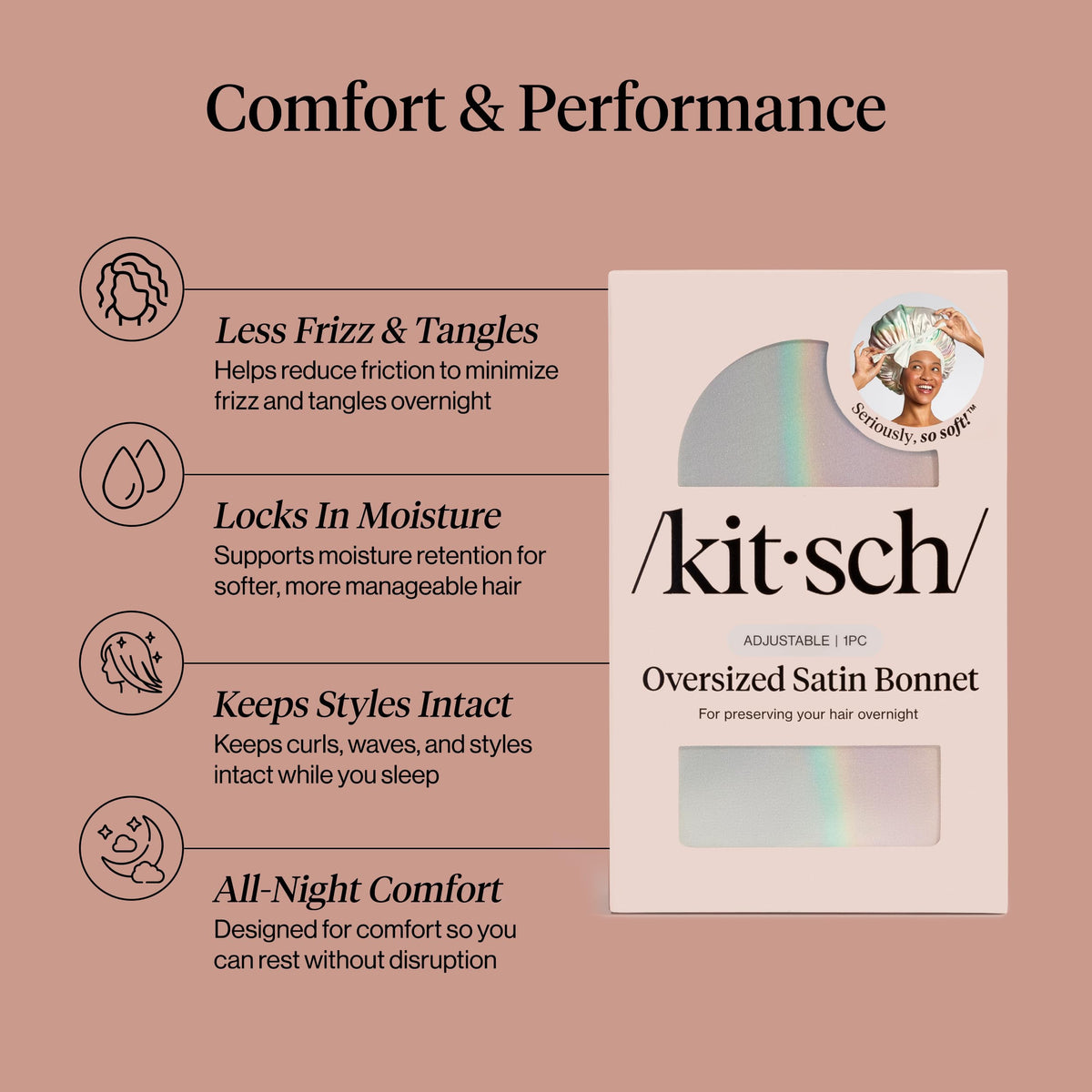 Kitsch XL Satin Bonnet in lifestyle setting