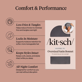 Kitsch XL Satin Bonnet laid flat to show size