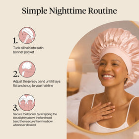 Kitsch XL Satin Bonnet, lifestyle scene with woman
