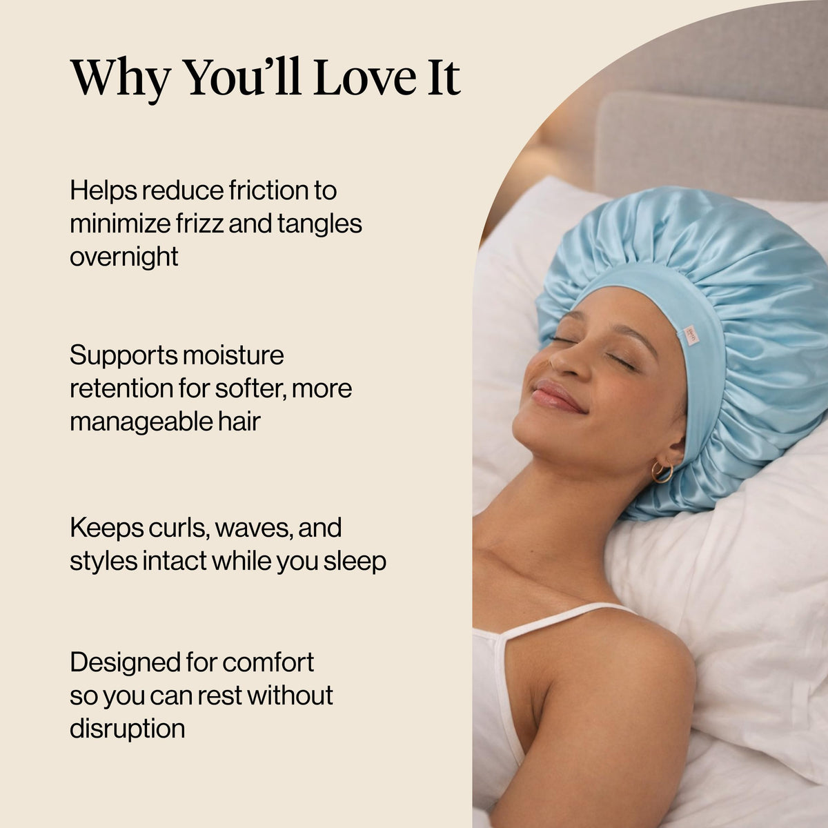 Kitsch XL Satin Bonnet on a mannequin head
