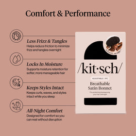 Kitsch XL Satin Bonnet on a pillow, lifestyle scene