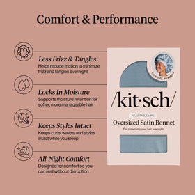 Kitsch XL Satin Bonnet side view on a pillow