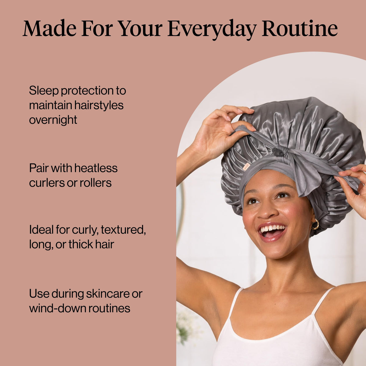 Kitsch XL Satin Bonnet with hair rollers