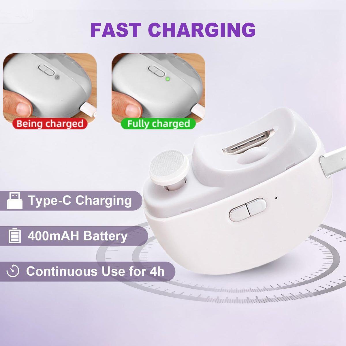 Kiwtreby Electric Nail Clipper compact design in bag