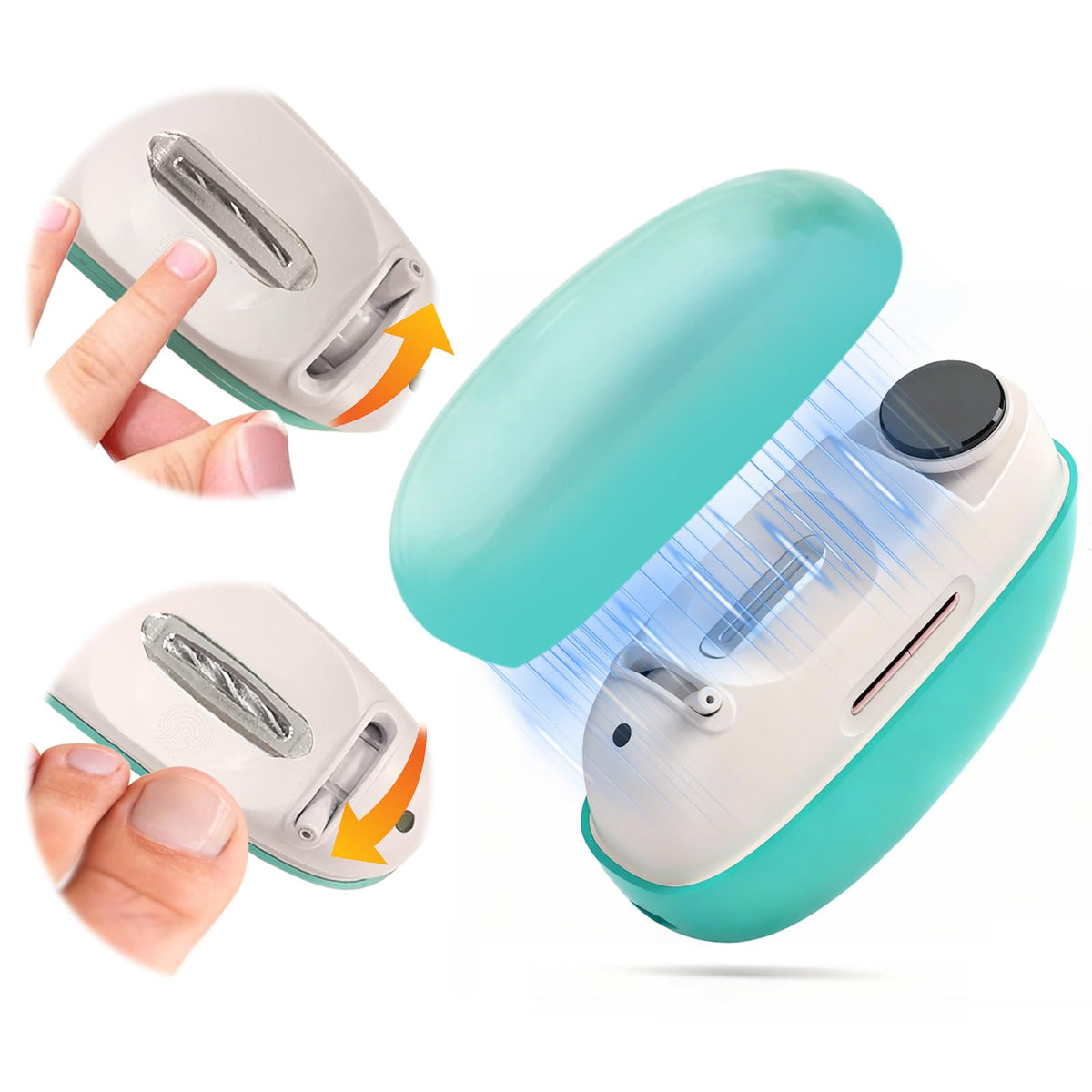 Kiwtreby electric nail clipper front view with adjustable blades