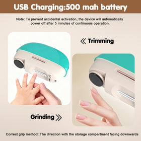 Kiwtreby electric nail clipper in use on adult nails