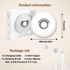 Kiwtreby Electric Nail Clipper showing hygienic debris storage