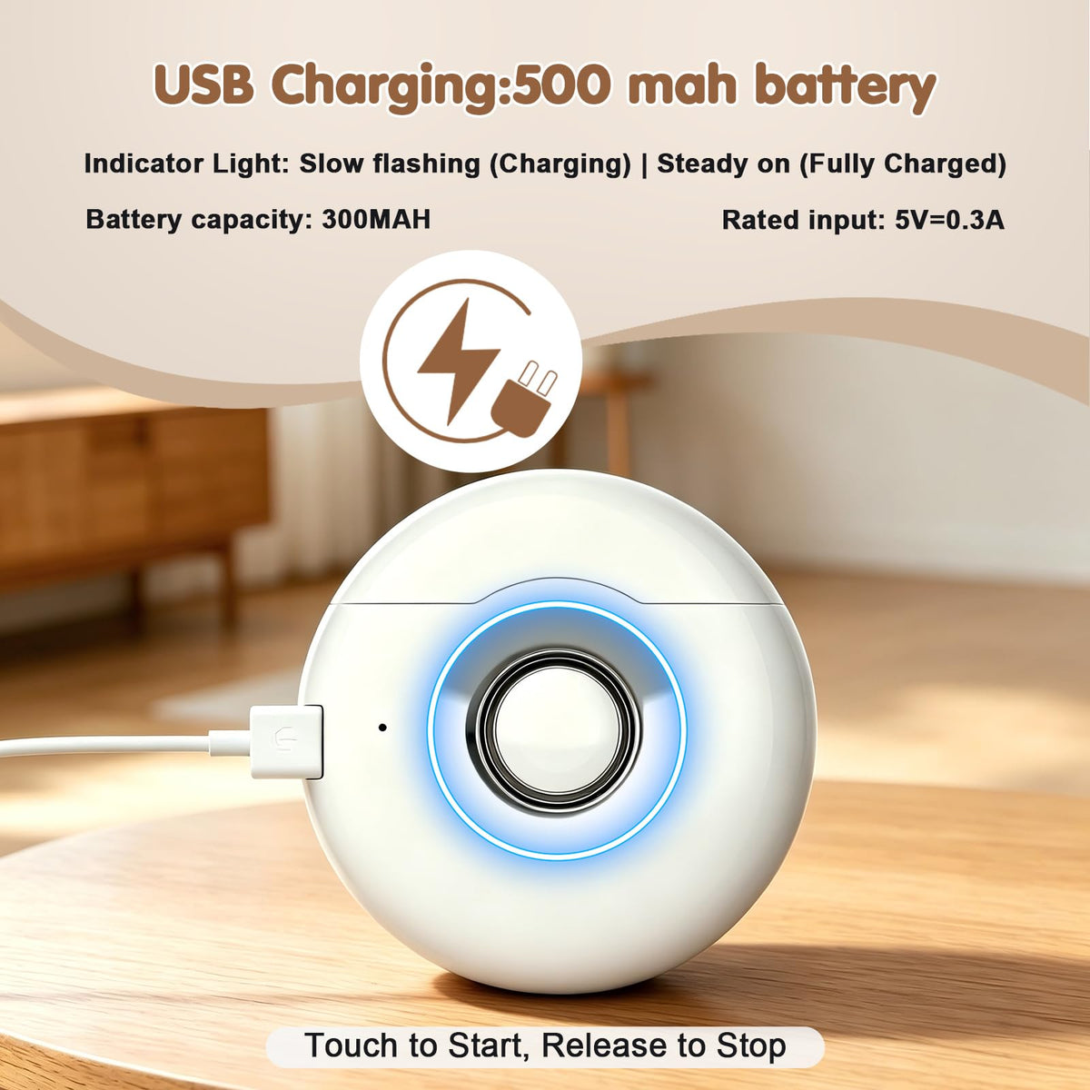 Kiwtreby Electric Nail Clipper showing touch-sensitive button