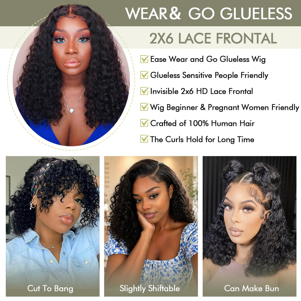 Kkioor Curly Bob Wig packaged with care instructions