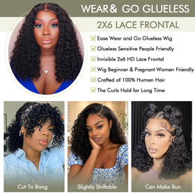 Kkioor Curly Bob Wig packaged with care instructions