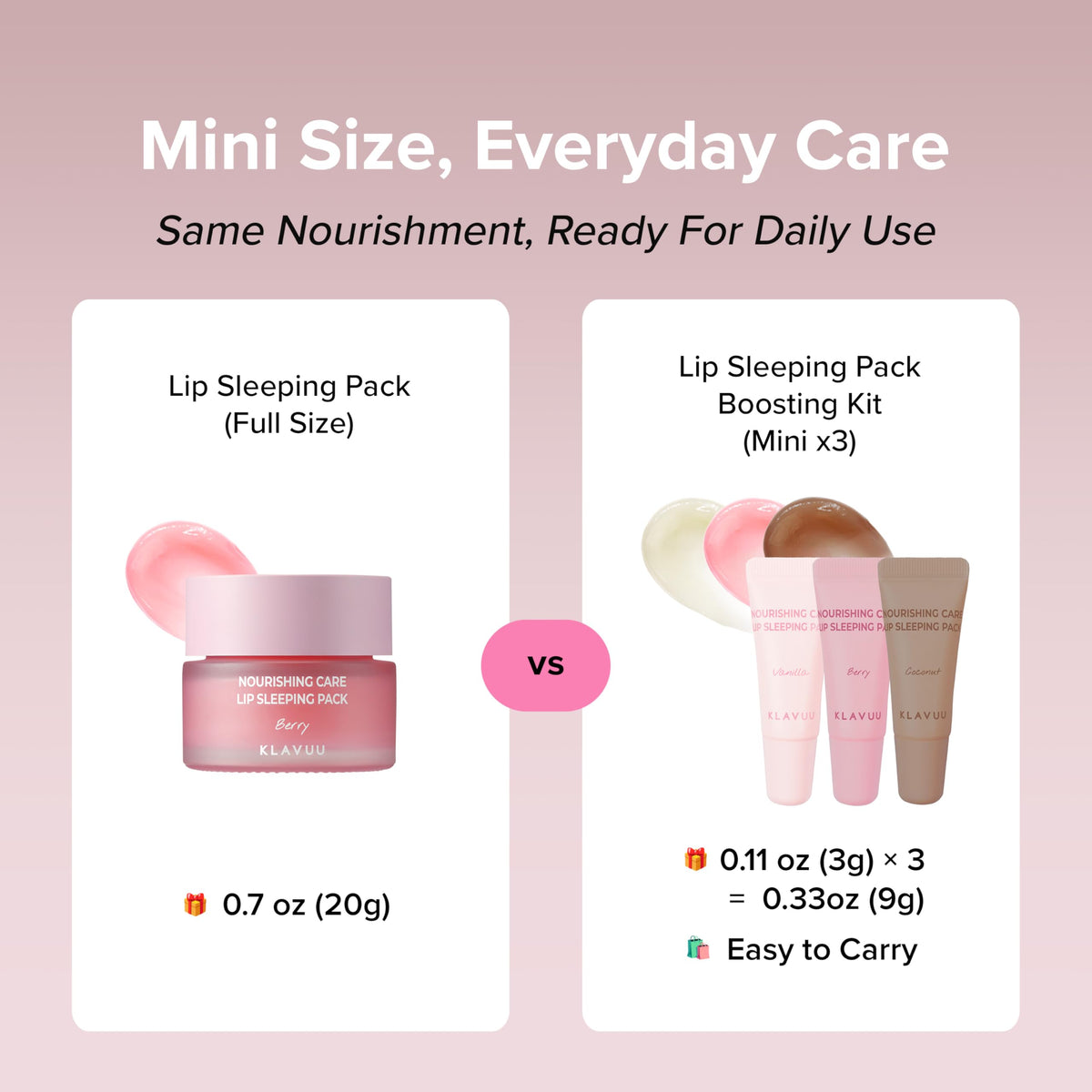 KLAVUU Lip Care Kit displayed on a vanity