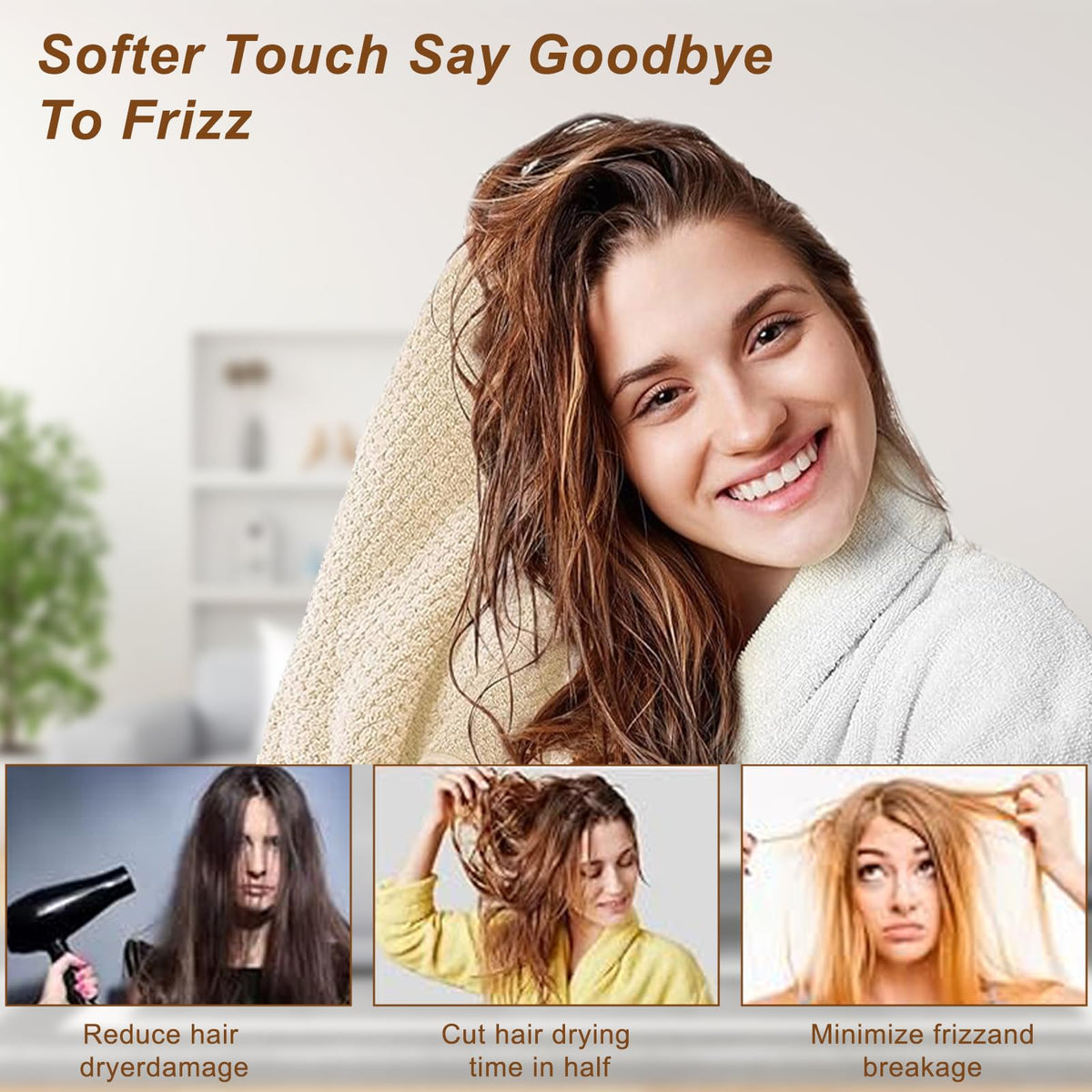 Kldnkig Microfiber Hair Drying Towel Wrap in use during makeup application