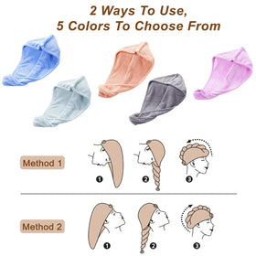 Kldnkig Microfiber Hair Drying Towel Wrap laid flat showing size