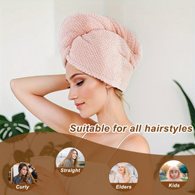 Kldnkig Microfiber Hair Drying Towel Wrap showing tie hoop for secure fit
