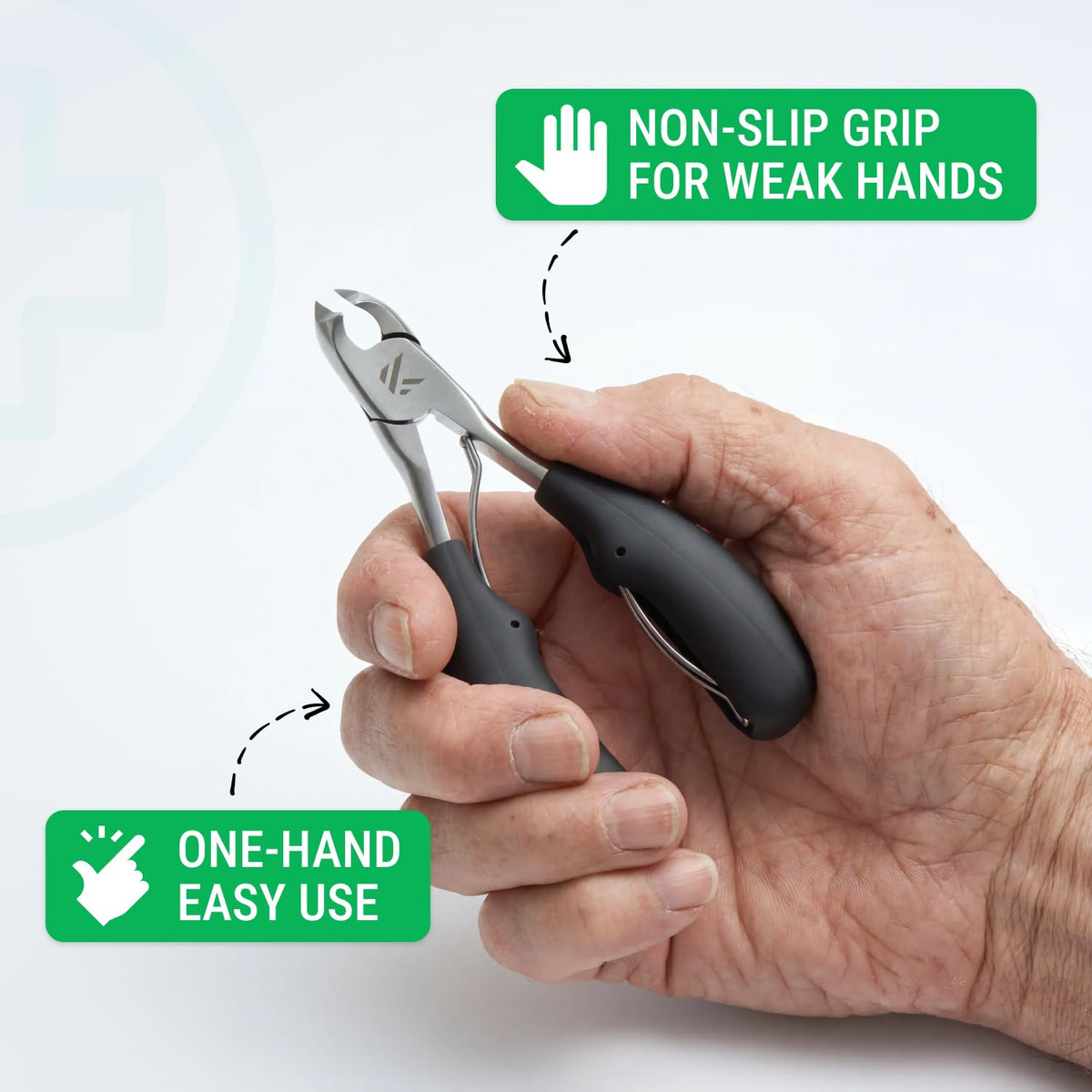 KLIPP toenail clippers with a focus on the stainless-steel finish
