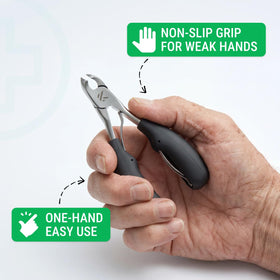 KLIPP toenail clippers with a focus on the stainless-steel finish