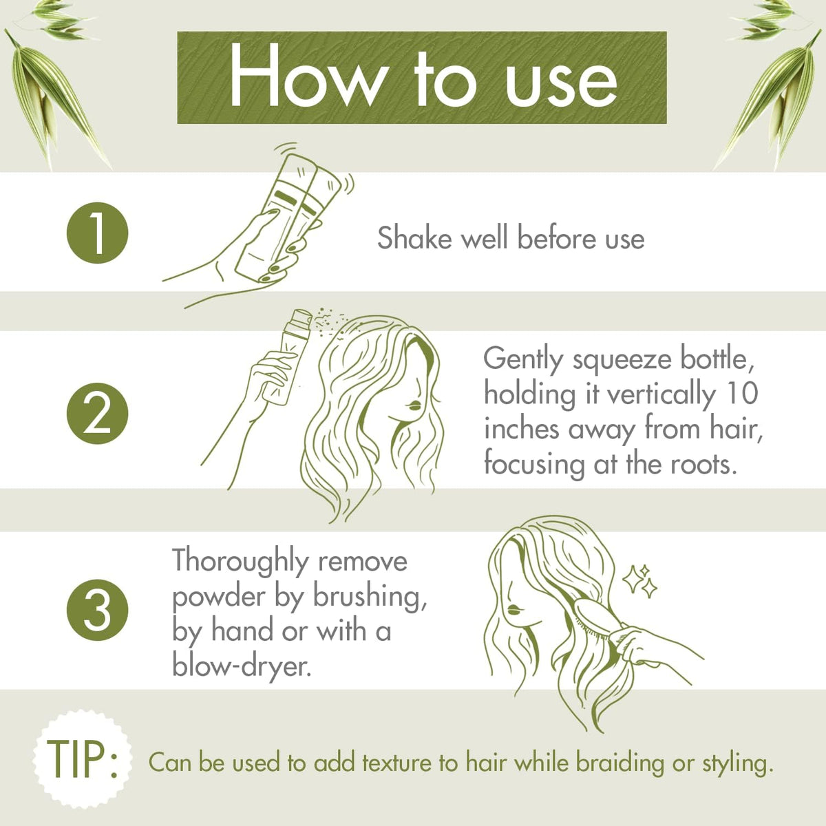 Klorane Oat Milk Powder Dry Shampoo 1.7 Oz application process