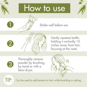 Klorane Oat Milk Powder Dry Shampoo 1.7 Oz application process