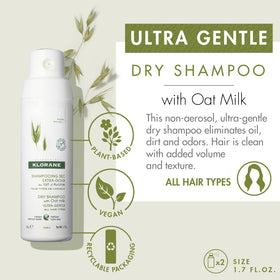 Klorane Oat Milk Powder Dry Shampoo 1.7 oz back view