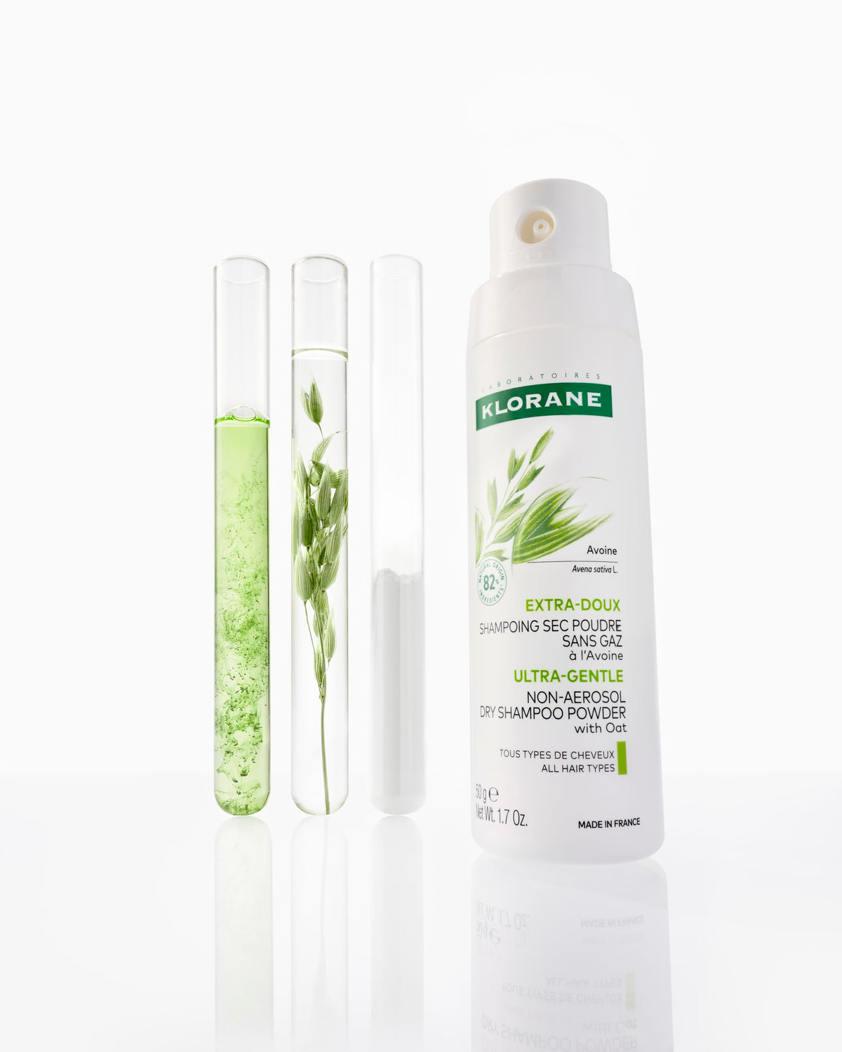 Klorane Oat Milk Powder Dry Shampoo 1.7 Oz lifestyle scene