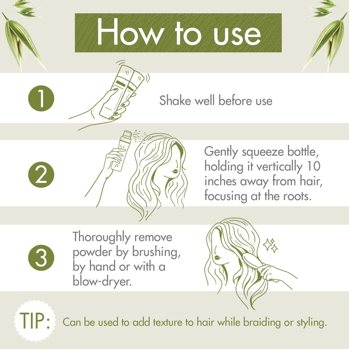 Klorane Oat Milk Powder Dry Shampoo application demonstration