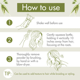 Klorane Oat Milk Powder Dry Shampoo application demonstration
