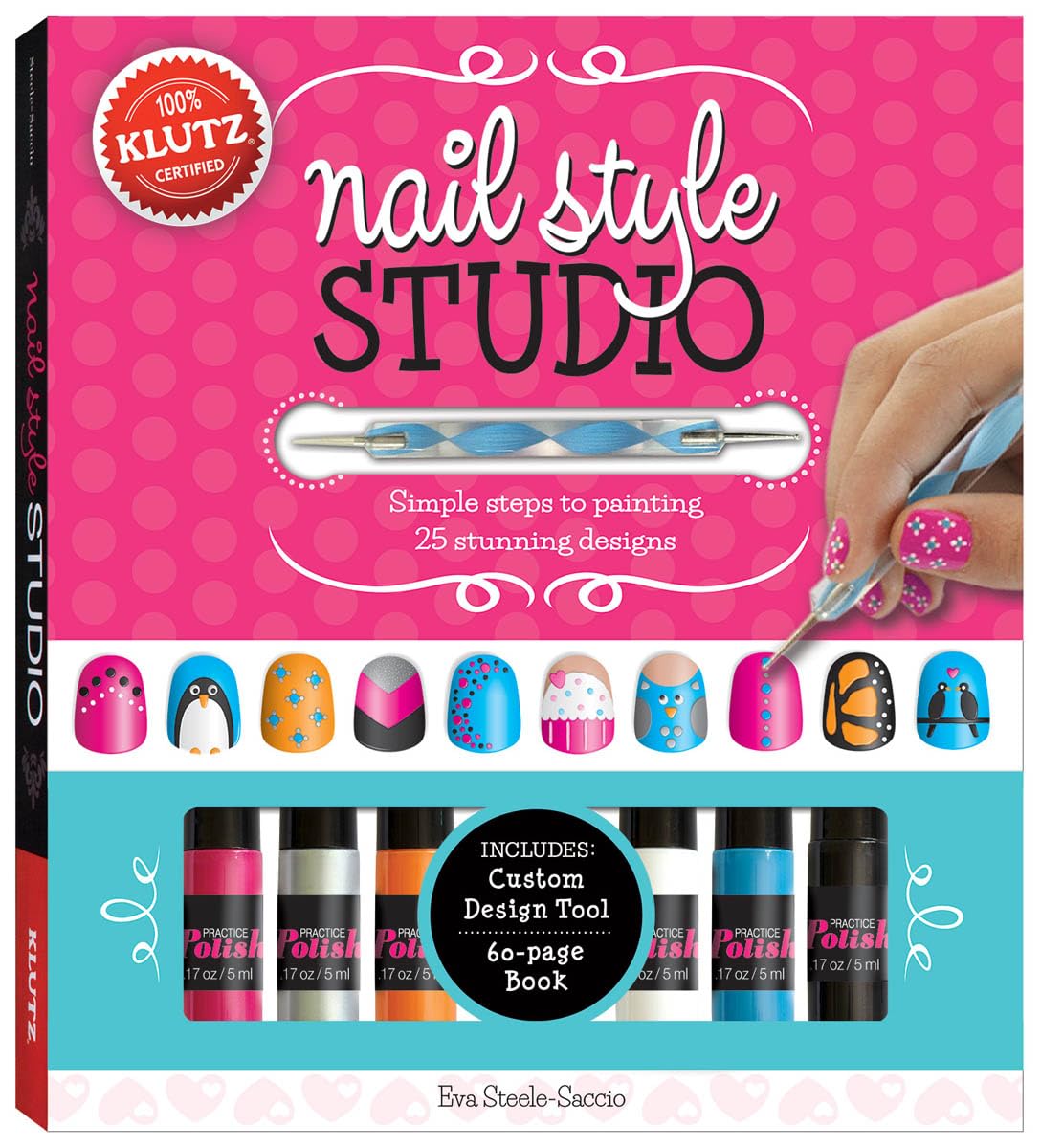 Klutz Nail Style Studio Book Kit with practice polish and design examples