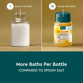 Kneipp bath salt in a bowl with water and flowers