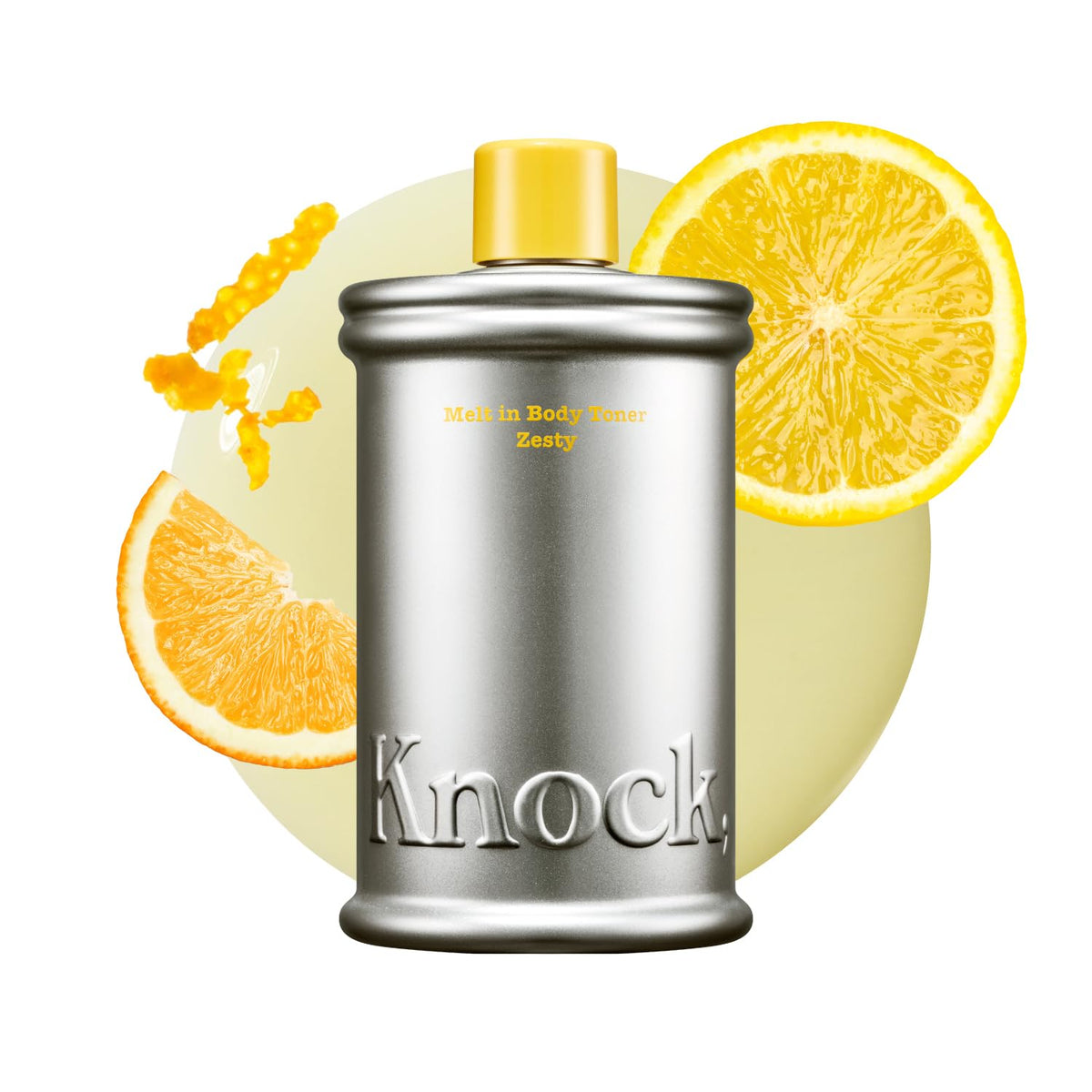 Knock Melt-In Body Toner milky moisturizer front view with packaging