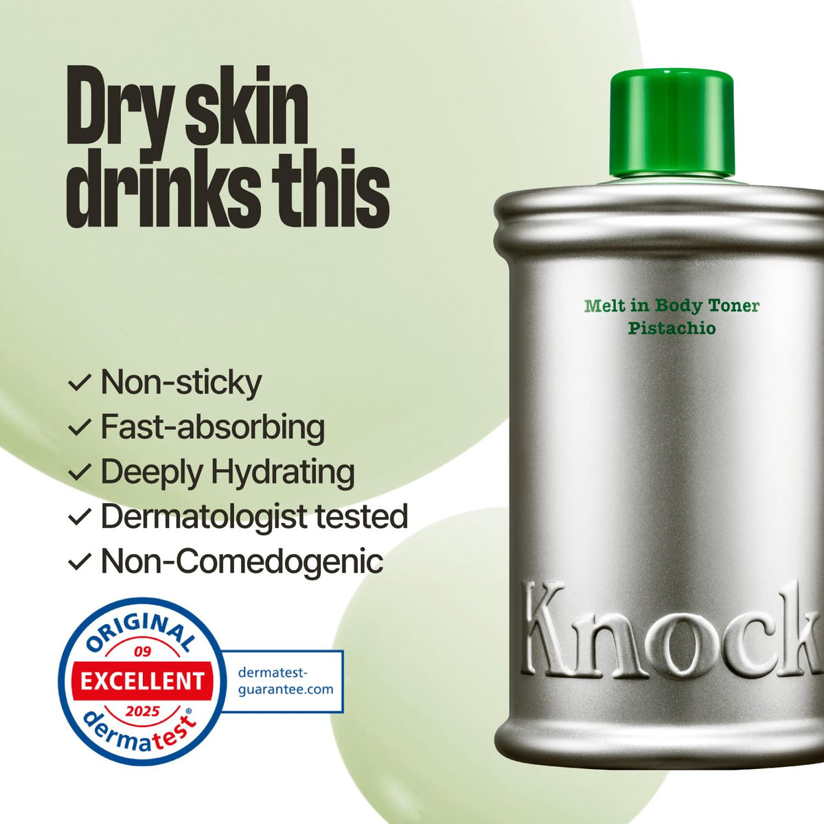 Knock Melt-In Body Toner Pistachio 381g packaging