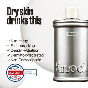Knock Melt-In Body Toner Unscented back view with ingredients