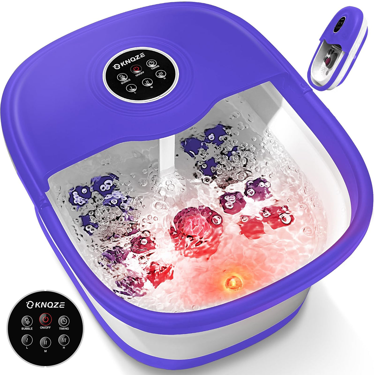 KNQZE Collapsible Foot Spa Bath purple model front view