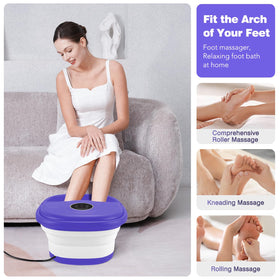 KNQZE Foot Spa Bath folded down for storage